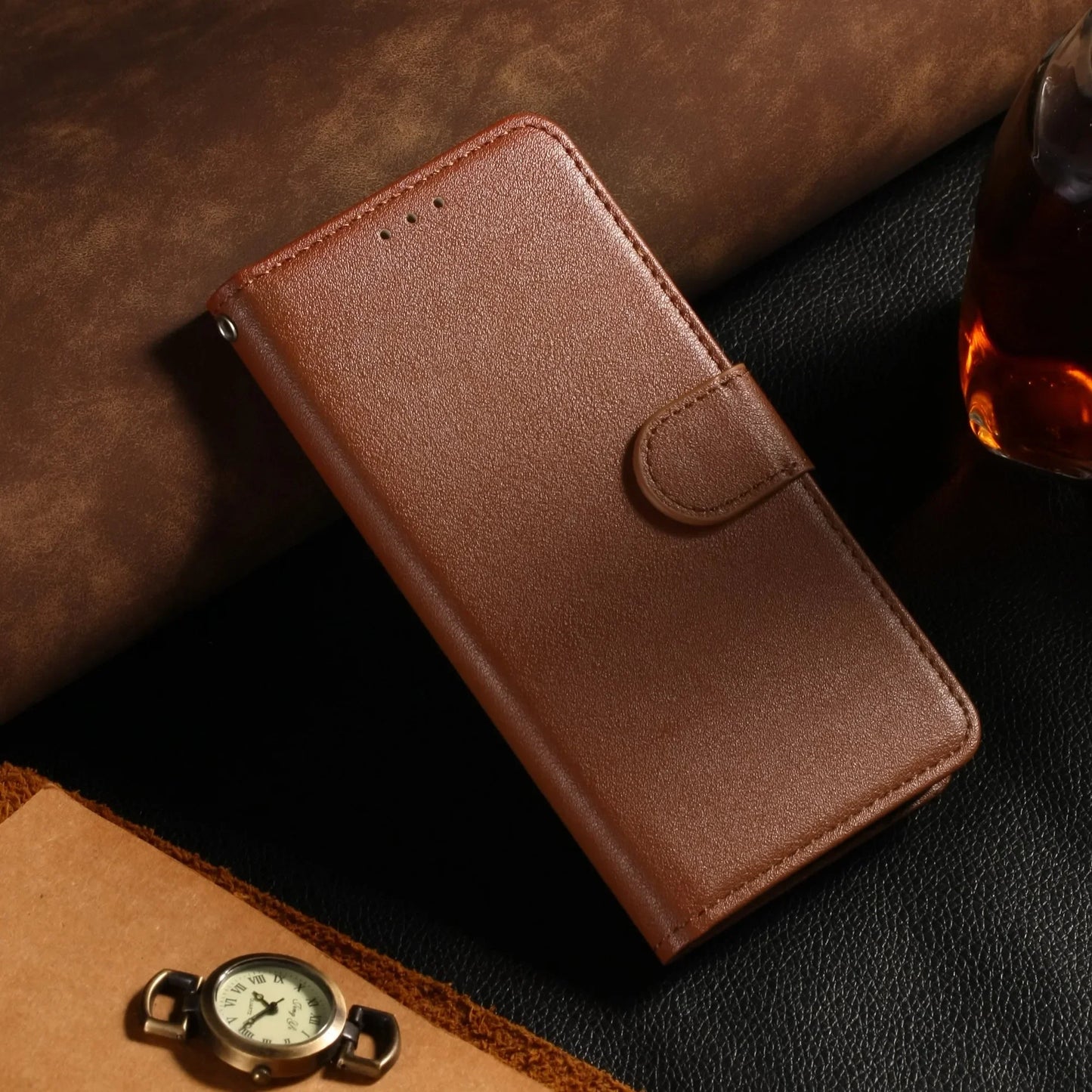 Leather Flip Wallet Case for Samsung Galaxy A Series A10 A12 A13 A14 A20E A21S A22 A24 A25 A33 A34 A51 A53 A54 - ZOOMNSTORE