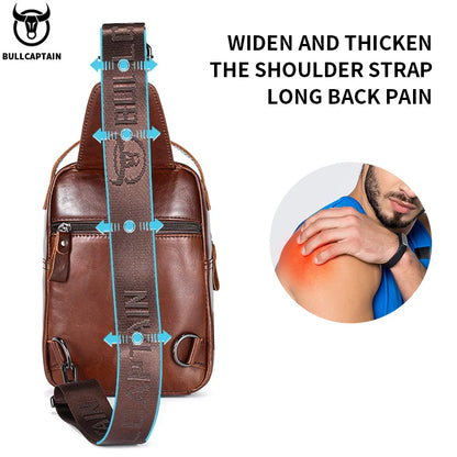 Mens Leather Crossbody Bag - Anti-Theft Chest Bag for Mobile Phones - ZOOMNSTORE