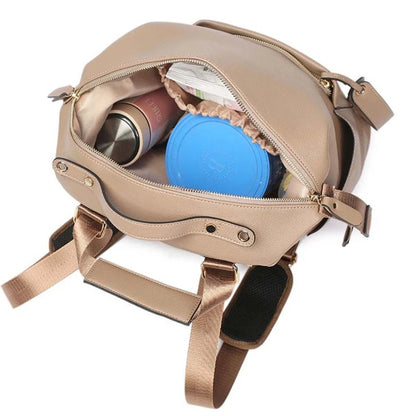 Multifunction Leather Diaper Bags Large Capacity Baby Bags for Baby Care Changing Bags for Mom Outdoor Travel Maternity Backpack - ZOOMNSTORE