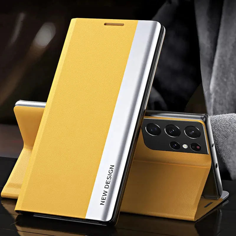 Luxury Leather Flip Case - Samsung Galaxy S Series  Note 20 Ultra Stand Cover - ZOOMNSTORE