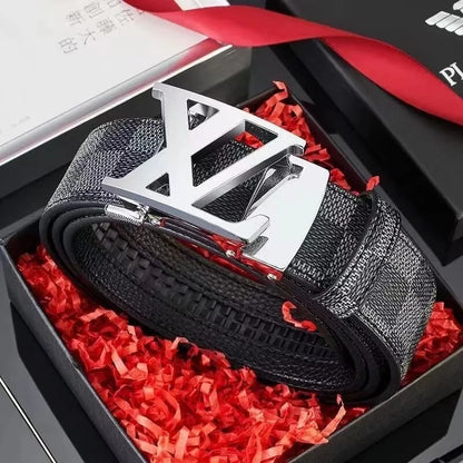 Genuine Leather Automatic Buckle Belt - Versatile Mens and Womens Jeans Waistband - ZOOMNSTORE