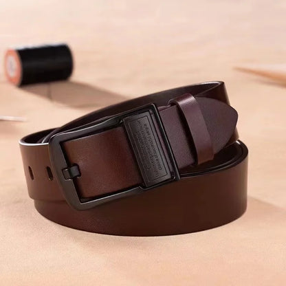Mens Leather Cowhide Belt - Luxury Fashion Pin Buckle Strap - ZOOMNSTORE