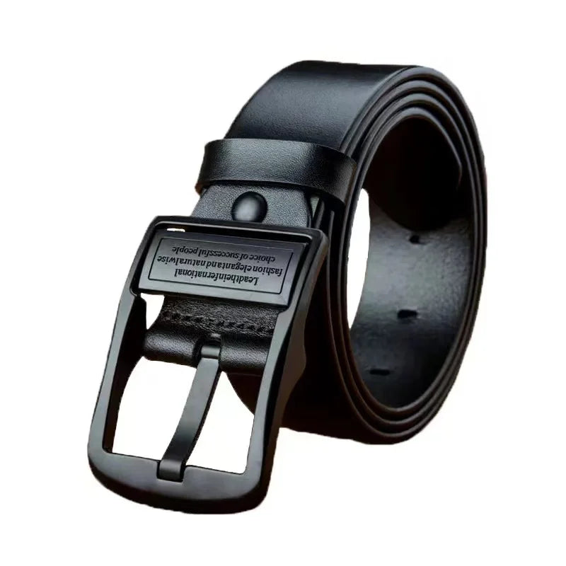 Mens Leather Cowhide Belt - Luxury Fashion Pin Buckle Strap - ZOOMNSTORE
