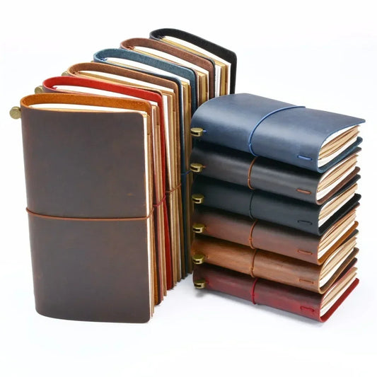 Leather Notebook - Handmade Vintage Cowhide Diary With Replaceable Inserts - ZOOMNSTORE