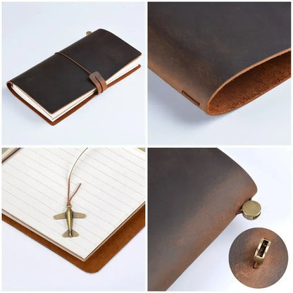 Leather Notebook - Handmade Vintage Cowhide Diary With Replaceable Inserts - ZOOMNSTORE
