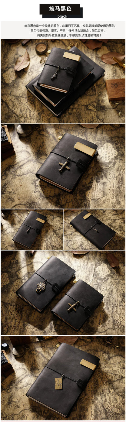 Leather Notebook - Handmade Vintage Cowhide Diary With Replaceable Inserts - ZOOMNSTORE