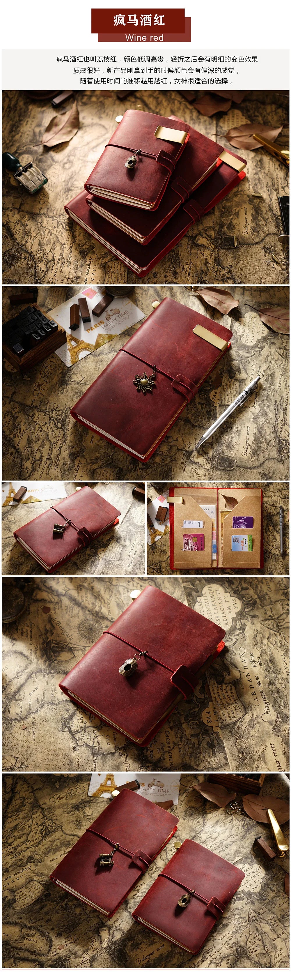Leather Notebook - Handmade Vintage Cowhide Diary With Replaceable Inserts - ZOOMNSTORE