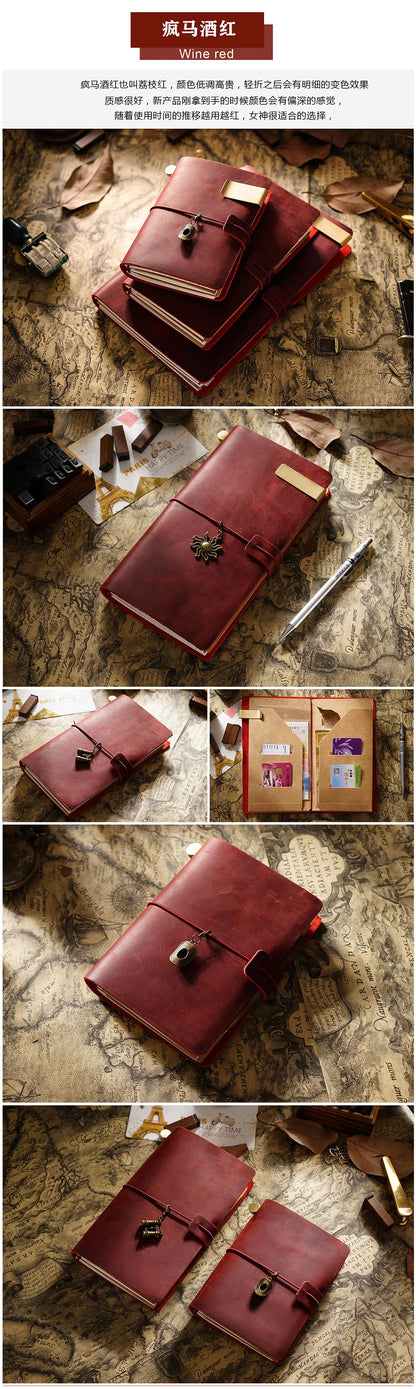 Leather Notebook - Handmade Vintage Cowhide Diary With Replaceable Inserts - ZOOMNSTORE
