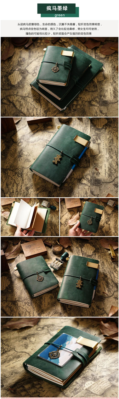 Leather Notebook - Handmade Vintage Cowhide Diary With Replaceable Inserts - ZOOMNSTORE