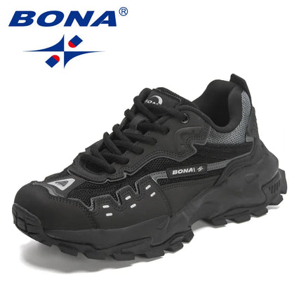 Mens Leather Running Sneakers - Athletic Jogging Trainers - ZOOMNSTORE