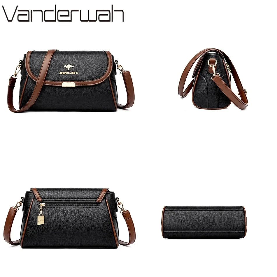 Designer Leather Shoulder Bag - Small Crossbody Messenger Bag for Women 2024 - ZOOMNSTORE