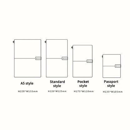 Leather Travel Journal - Refillable Notebook With Embossed Leather Cover, Handmade Diary - ZOOMNSTORE