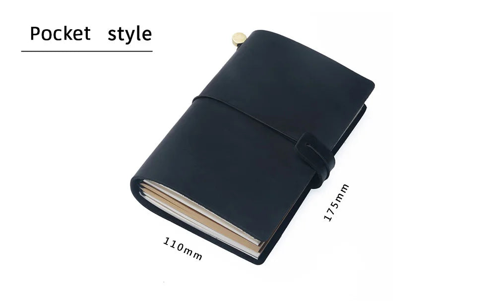 Leather Travel Journal - Refillable Notebook With Embossed Leather Cover, Handmade Diary - ZOOMNSTORE