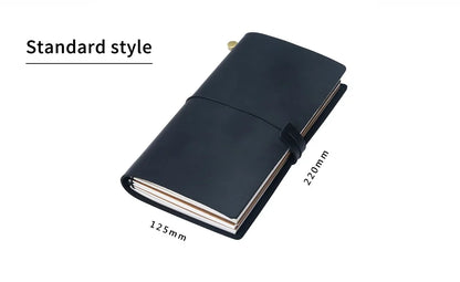 Leather Travel Journal - Refillable Notebook With Embossed Leather Cover, Handmade Diary - ZOOMNSTORE