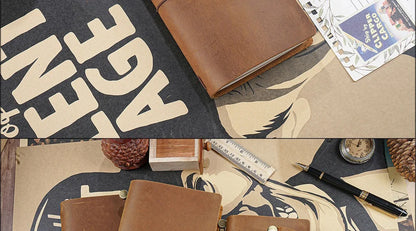 Leather Travel Journal - Refillable Notebook With Embossed Leather Cover, Handmade Diary - ZOOMNSTORE