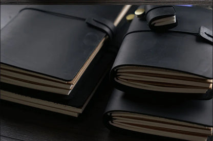Leather Travel Journal - Refillable Notebook With Embossed Leather Cover, Handmade Diary - ZOOMNSTORE