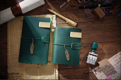 Leather Travel Journal - Refillable Notebook With Embossed Leather Cover, Handmade Diary - ZOOMNSTORE