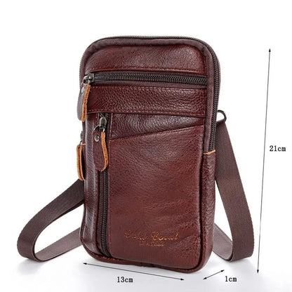 Leather Waist Bag - Men's Small Crossbody Bag With Belt Clip For Outdoor Sport - ZOOMNSTORE