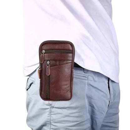 Leather Waist Bag - Men's Small Crossbody Bag With Belt Clip For Outdoor Sport - ZOOMNSTORE