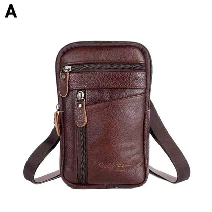 Leather Waist Bag - Men's Small Crossbody Bag With Belt Clip For Outdoor Sport - ZOOMNSTORE