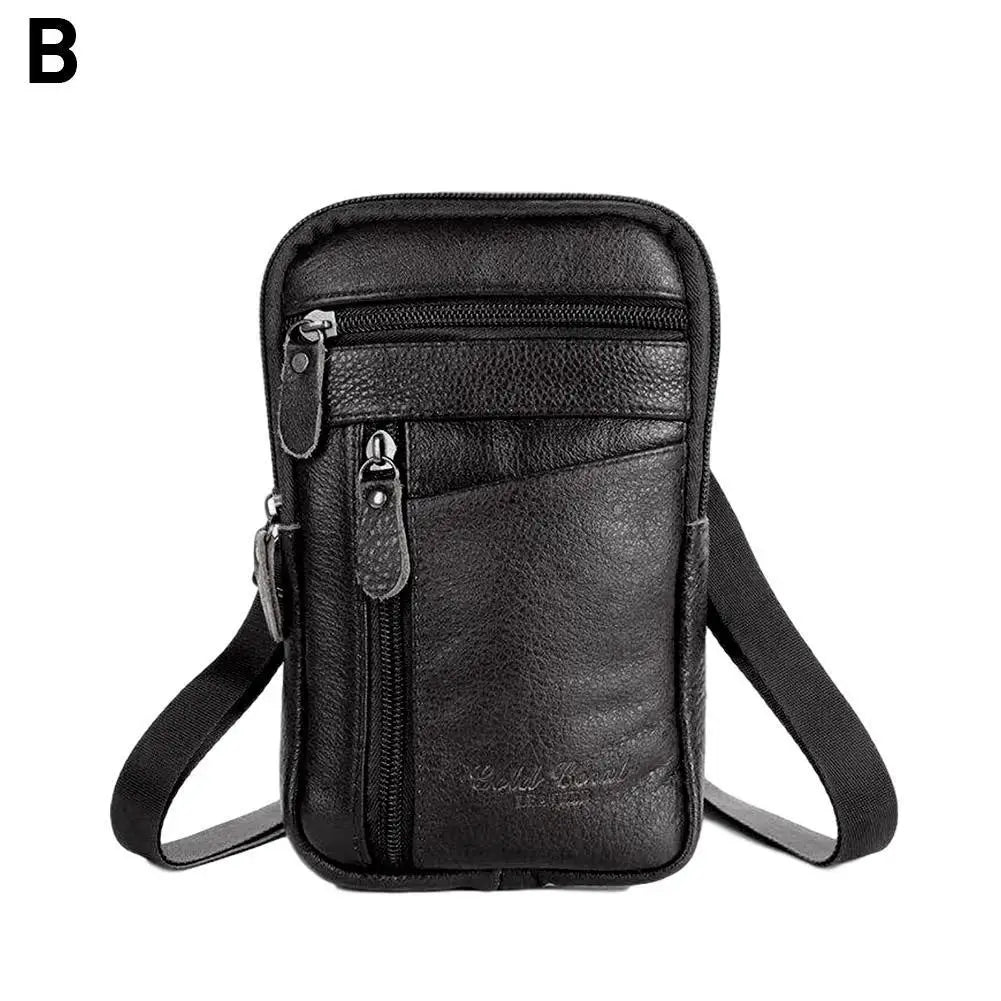 Leather Waist Bag - Men's Small Crossbody Bag With Belt Clip For Outdoor Sport - ZOOMNSTORE