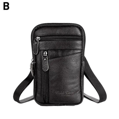 Leather Waist Bag - Men's Small Crossbody Bag With Belt Clip For Outdoor Sport - ZOOMNSTORE