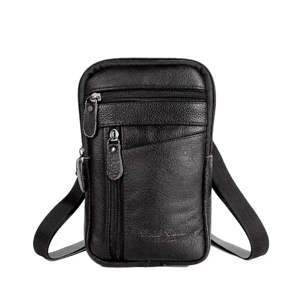 Leather Waist Bag - Men's Small Crossbody Bag With Belt Clip For Outdoor Sport - ZOOMNSTORE
