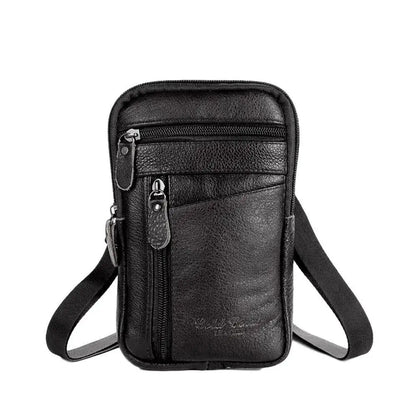 Leather Waist Bag - Men's Small Crossbody Bag With Belt Clip For Outdoor Sport - ZOOMNSTORE