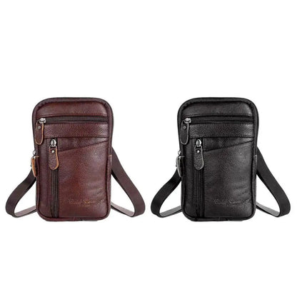 Leather Waist Bag - Men's Small Crossbody Bag With Belt Clip For Outdoor Sport - ZOOMNSTORE