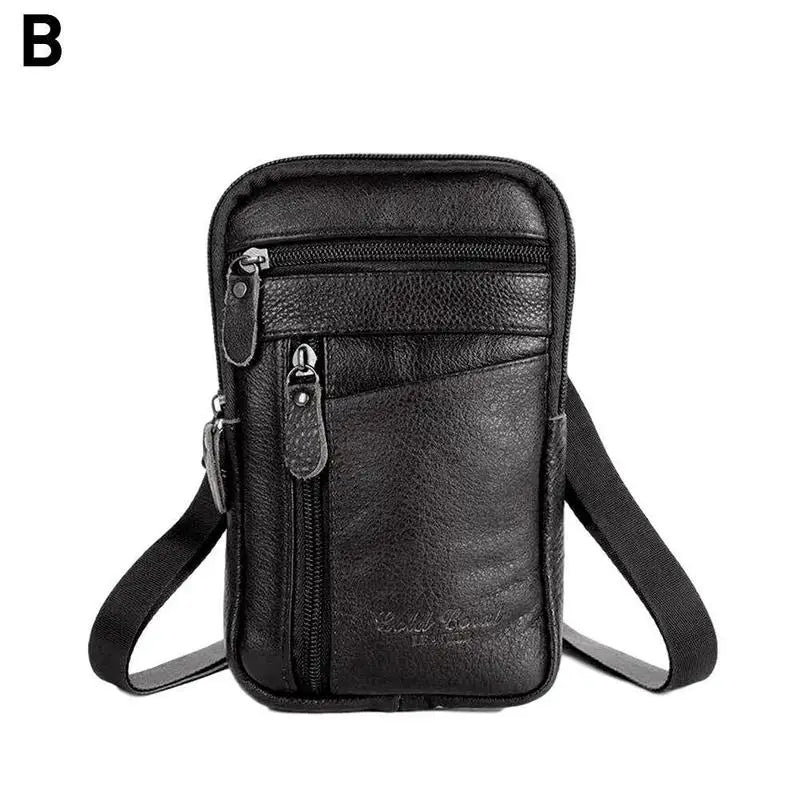 Leather Waist Bag - Men's Small Crossbody Bag With Belt Clip For Outdoor Sport - ZOOMNSTORE