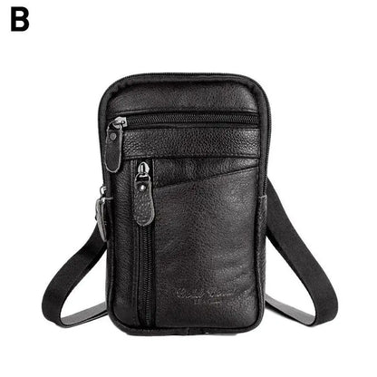 Leather Waist Bag - Men's Small Crossbody Bag With Belt Clip For Outdoor Sport - ZOOMNSTORE