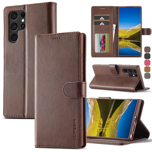 Leather Wallet Case for Samsung Galaxy S Series - Flip Card Cover for Note20 S10 S9 S21 S22 S23 S24 S25 - ZOOMNSTORE