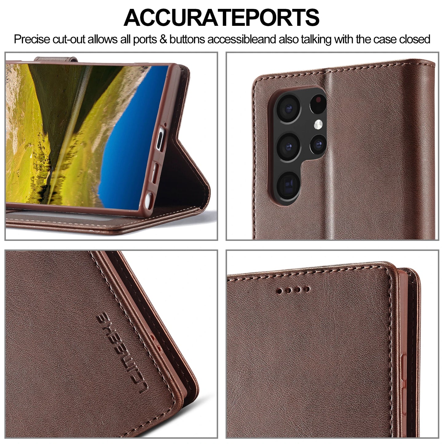 Leather Wallet Case for Samsung Galaxy S Series - Flip Card Cover for Note20 S10 S9 S21 S22 S23 S24 S25 - ZOOMNSTORE