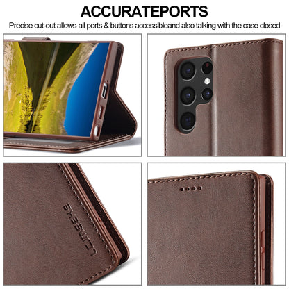 Leather Wallet Case for Samsung Galaxy S Series - Flip Card Cover for Note20 S10 S9 S21 S22 S23 S24 S25 - ZOOMNSTORE