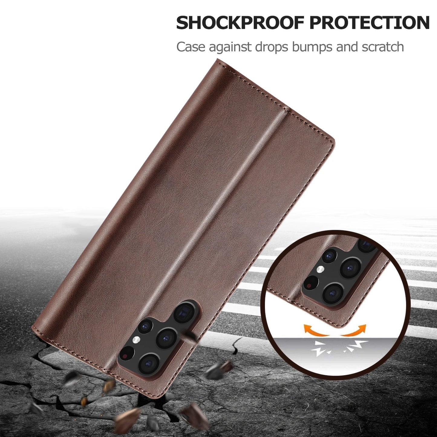 Leather Wallet Case for Samsung Galaxy S Series - Flip Card Cover for Note20 S10 S9 S21 S22 S23 S24 S25 - ZOOMNSTORE