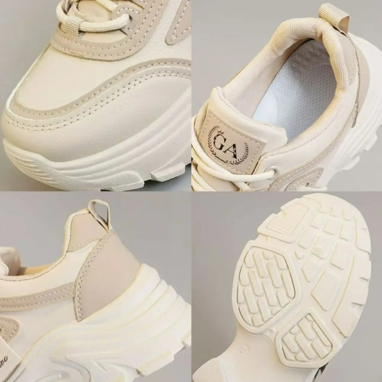 Leather Women Sneakers - Height Increasing Shoes | Designer Platform Casual Footwear - ZOOMNSTORE