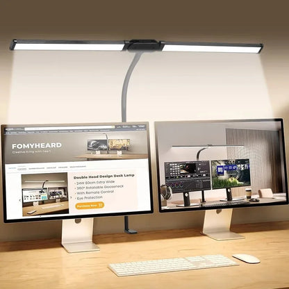 Led Desk Lamp - Dual Head Adjustable Clip Light | Dimmable Office Reading Lamp - ZOOMNSTORE