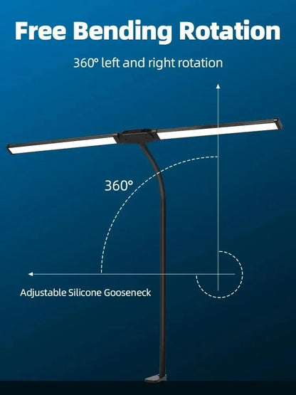 Led Desk Lamp - Dual Head Adjustable Clip Light | Dimmable Office Reading Lamp - ZOOMNSTORE