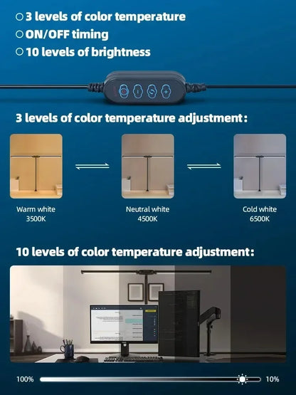Led Desk Lamp - Dual Head Adjustable Clip Light | Dimmable Office Reading Lamp - ZOOMNSTORE