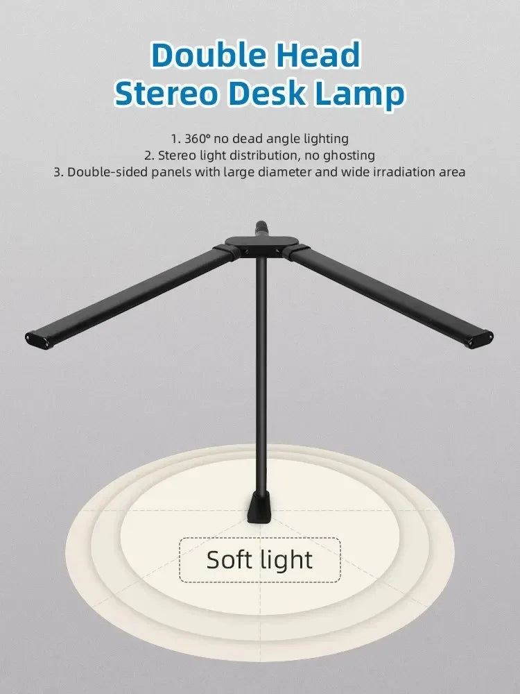 Led Desk Lamp - Dual Head Adjustable Clip Light | Dimmable Office Reading Lamp - ZOOMNSTORE