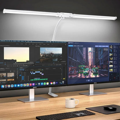 Led Desk Lamp - Dual Head Adjustable Clip Light | Dimmable Office Reading Lamp - ZOOMNSTORE