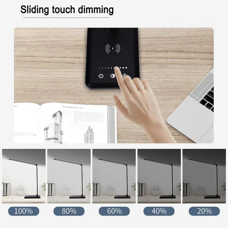 Led Smart Usb Lamp - Wireless Charging Folding Table Lamp | Rechargeable Desk Light - ZOOMNSTORE