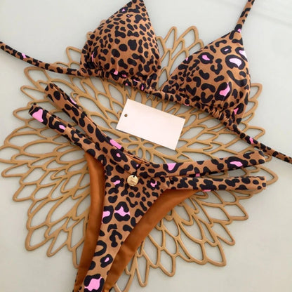 Leopard Print Bikini Set - Sexy Womens Swimsuit Beachwear - ZOOMNSTORE