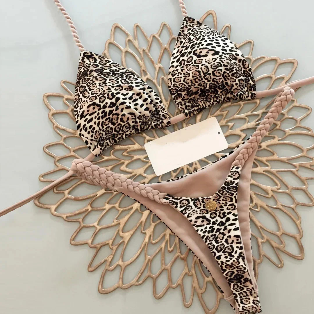 Leopard Print Bikini Set - Sexy Womens Swimsuit Beachwear - ZOOMNSTORE