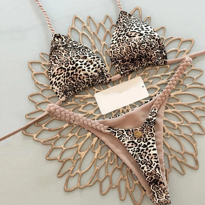 Leopard Print Bikini Set - Sexy Womens Swimsuit Beachwear - ZOOMNSTORE