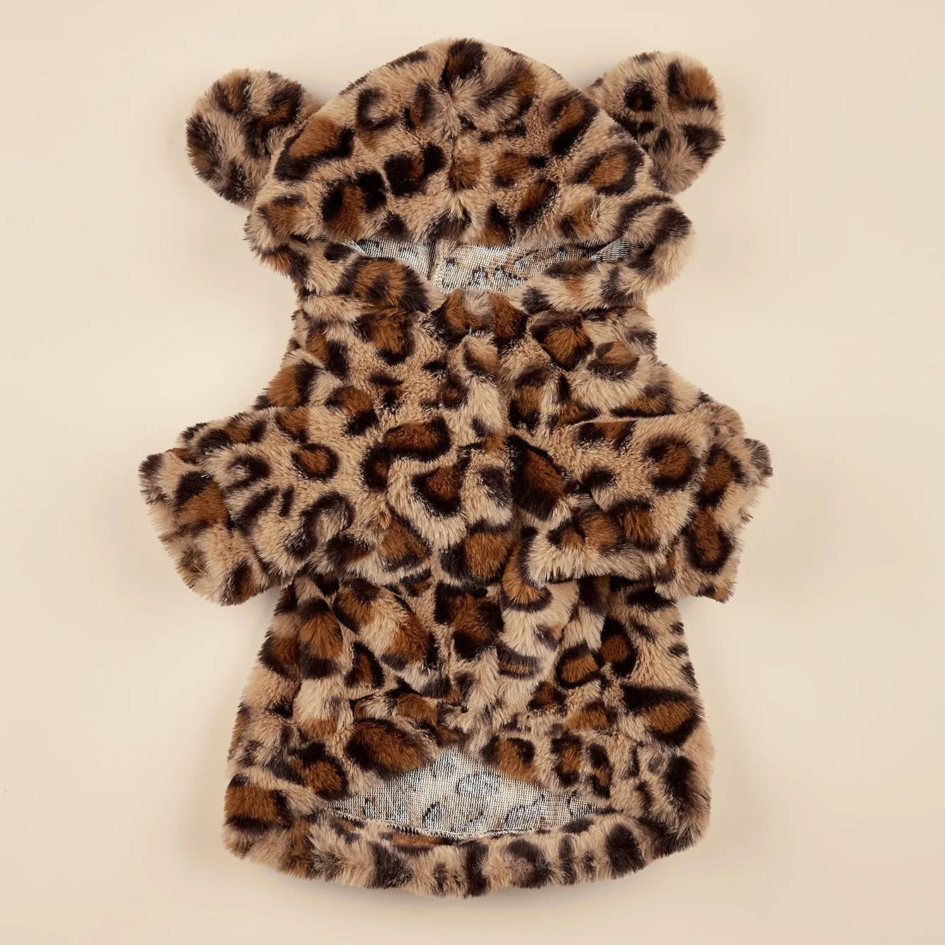 Leopard Dog Hoodie with Ears - Plush Pet Apparel for Small  Medium Dogs - ZOOMNSTORE