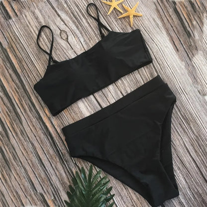 Leopard Print Bikini - Two Piece Swimsuit Set | Low Waist, Wire Free Swimwear - ZOOMNSTORE