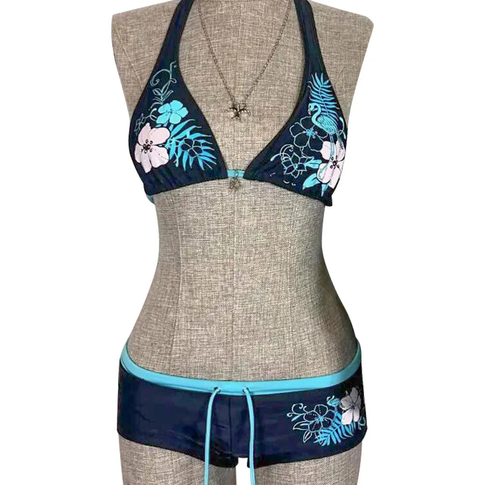 Leopard Print Bikini - Two Piece Swimsuit Set | Low Waist, Wire Free Swimwear - ZOOMNSTORE