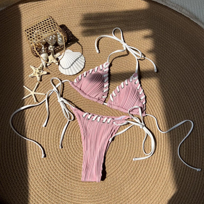 Leopard Print Bikini - Two Piece Swimsuit Set | Low Waist, Wire Free Swimwear - ZOOMNSTORE