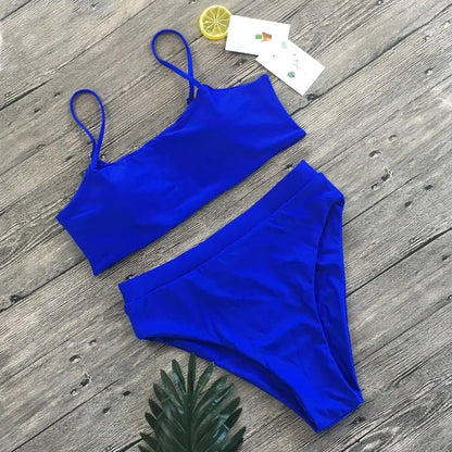 Leopard Print Bikini - Two Piece Swimsuit Set | Low Waist, Wire Free Swimwear - ZOOMNSTORE